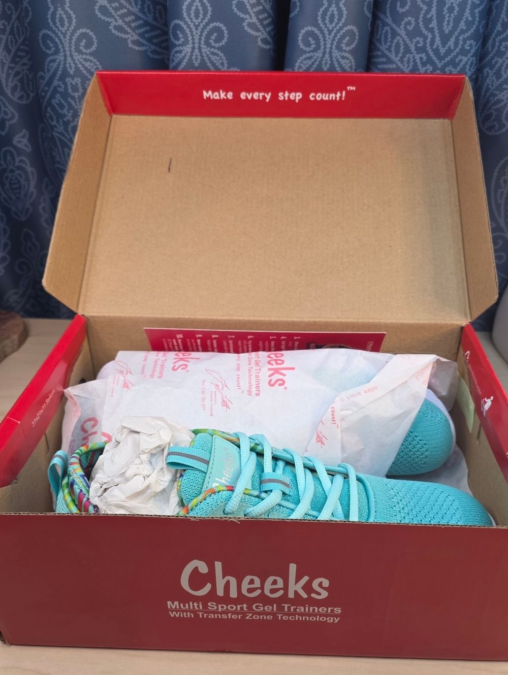 Tony Little Cheeks Multi Sport Gel Trainers Aqua Blue/Teal/Multi Size 8.5 - Picture 2 of 16